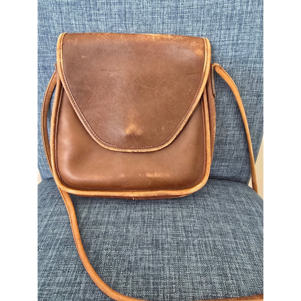 Vintage Coach Brown Leather‎ Crossbody Bag Flap Magnetic Snap 0757-231
